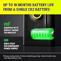 Vista 6 de G1 - Candado inteligente de huellas dactilares, bloqueo de doble bola resistente, IP67 resistente a la intemperie, biométrico sin llave y control