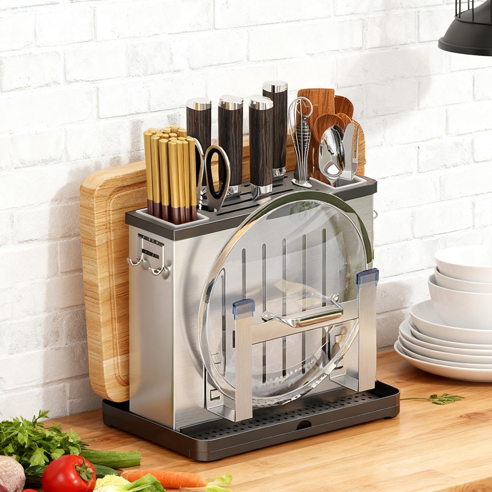 Soporte Para Tablas De Cortar Organizador De Utensilios De Cocina Sin