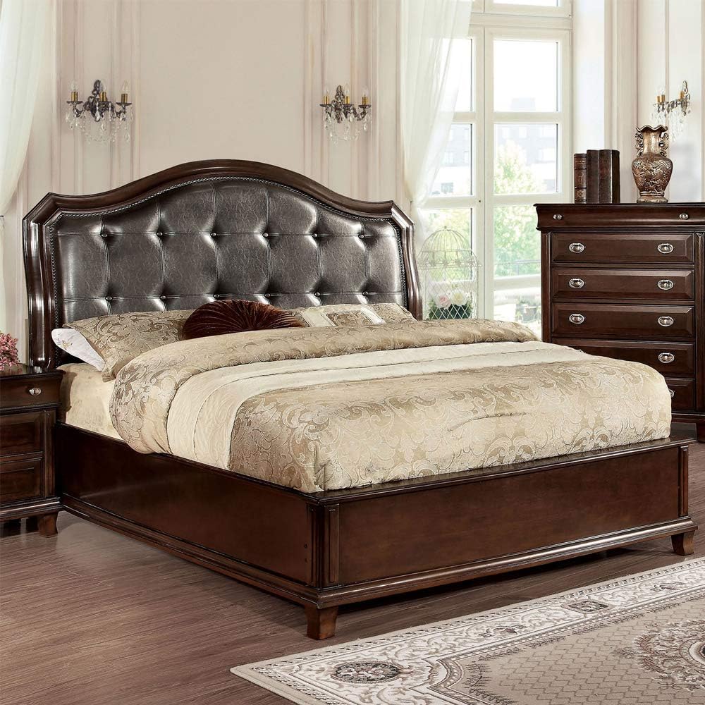 William's Home Furnishing Arden Sleigh, Queen, Brown Cherry