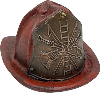 Fireman Helmet Cast Iron Coin Bank with Antique Finish (4.5" x 3" x 5.5")