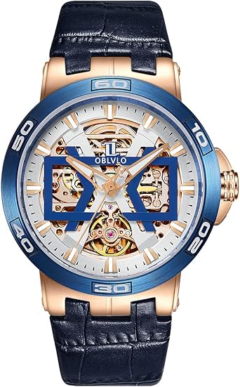 OBLVLO Nuovi orologi automatici in oro con quadrante scheletrato Grande  orologio UM (UM-TLP) : Amazon.it: Orologi