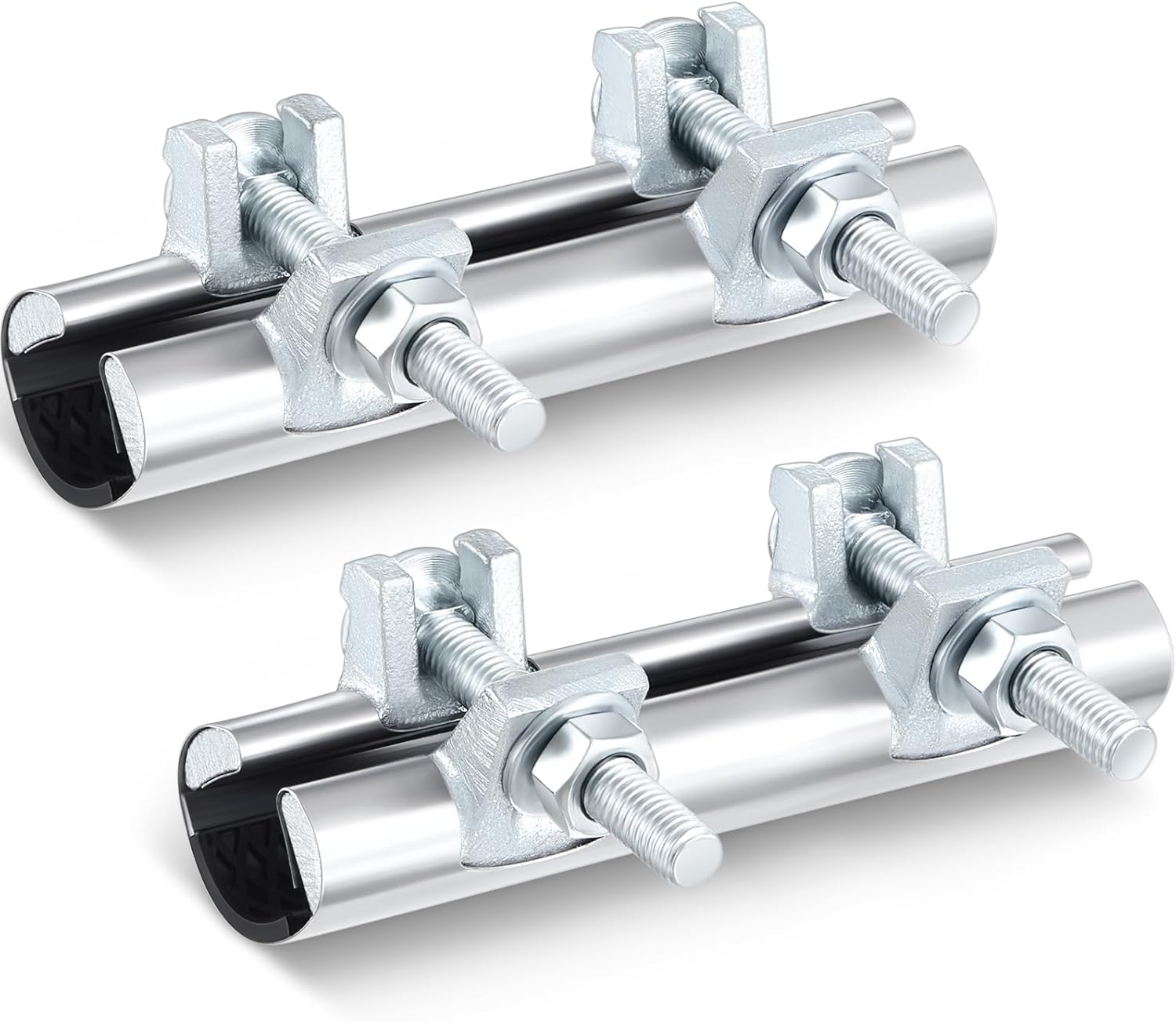 Hicarer 2 Pcs 1/2 Inch Pipe Repair Clamp with Single Bolt Stainless Steel Clamps Copper Pipe Repair Kit(Classic,3 Inches Length)