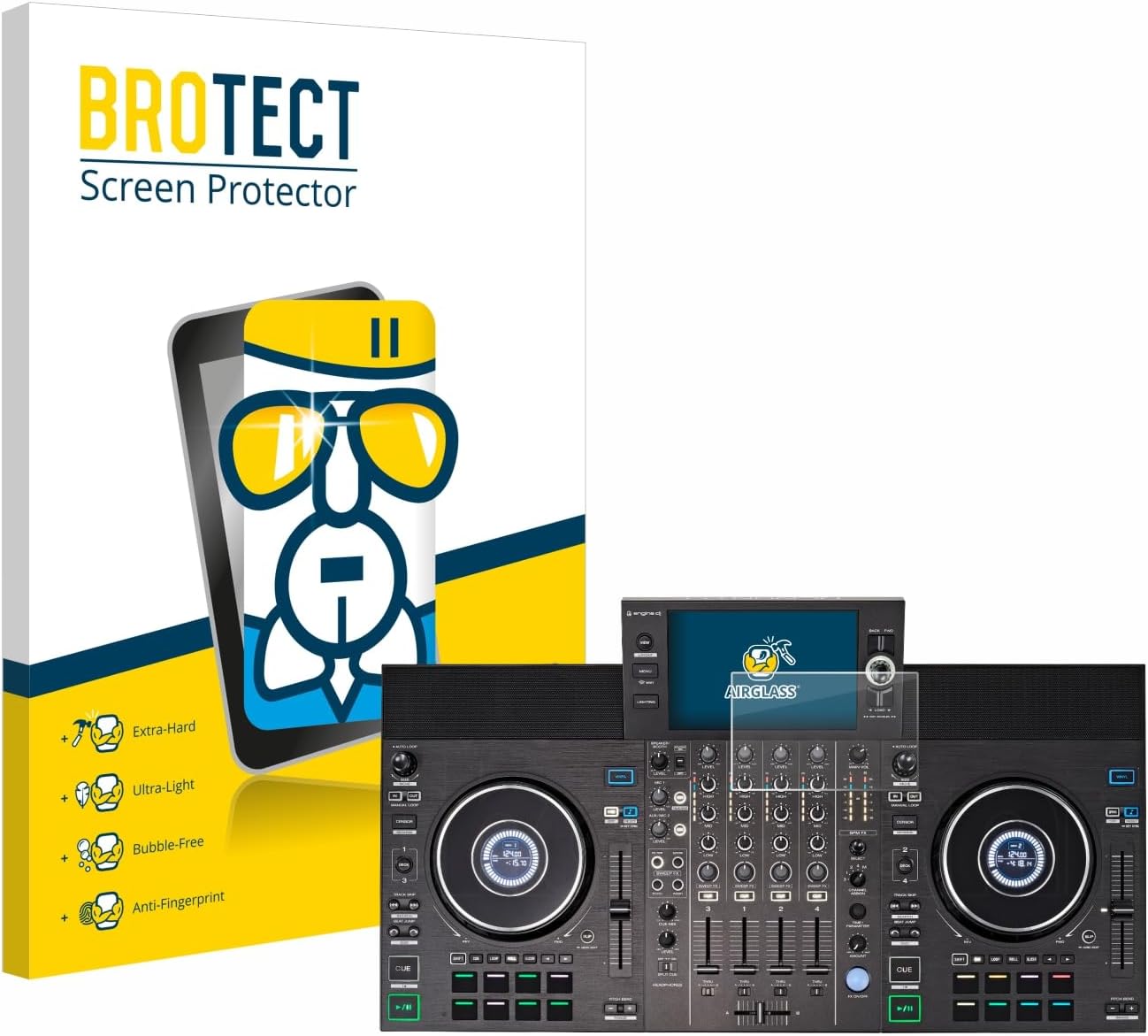 BROTECT Glass Screen Protector Film Compatible with Denon DJ SC Live 4 - Glass-Foil 9H Protection [Scratch Resistant, High Clarity]