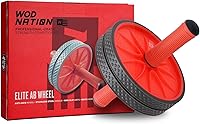 WOD Nation Ab Roller Wheel Black Red - Portable Core Strength Trainer for Home Gym Travel Workouts Stability