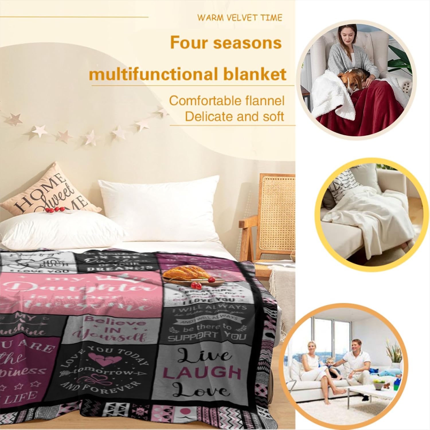 Daughter Gifts Birthday Gift for Daughter Daughter Birthday Gifts Ideas to My Daughter Blankets 60''x50''