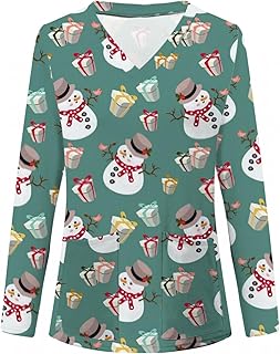 2022 - Casaca para mujer con cuello en V, manga larga, multicolor, tallas grandes, uniforme, ropa de trabajo, uniforme con diseño, 2-verde, XL