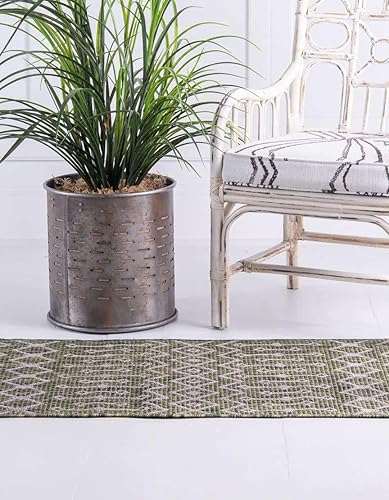 Vista 430 de Unique Loom Alfombra Colección enrejado Marroquí Celosía Transicional Interior y Exterior, Polipropileno Gris carbón/natural