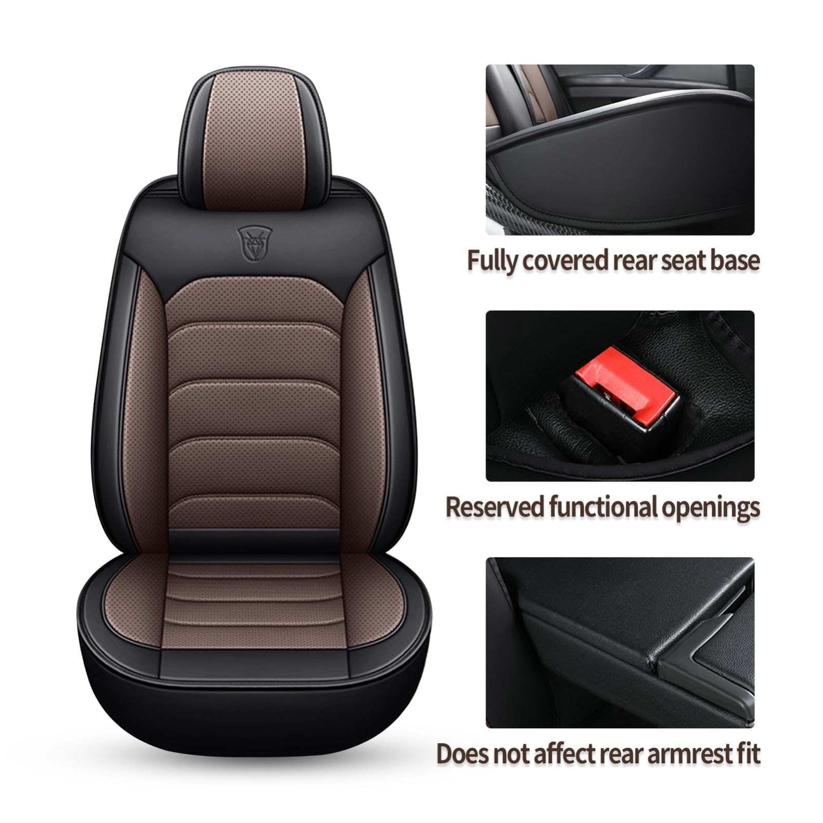 Fundas Asiento Coche para Opel Zafira Tourer Insignia Meriva B | Cuero perforado transpirable, compatible airbag lateral, bolsillos traseros almacenaje, proteccion impermeable duradera