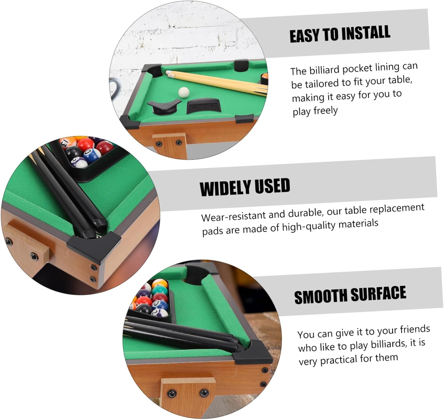 Mipcase Billiard Accessories Pool Table Cleaner Pool Accessories Pool Table Rail Corners and Sides Pool Table