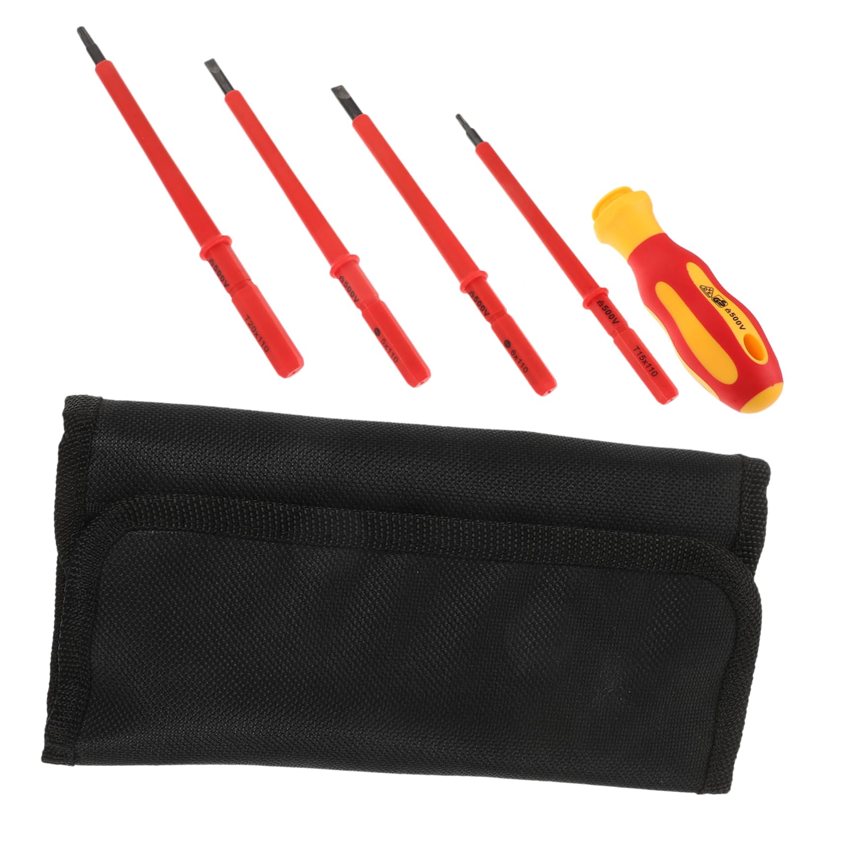 SHINEOFI 5 Set Cacciaviti Isolati per Elettricista Kit Professionale Strumenti Elettrici per Riparazioni Domestiche Cacciaviti Non Slip con Design Compatto e Organizzato