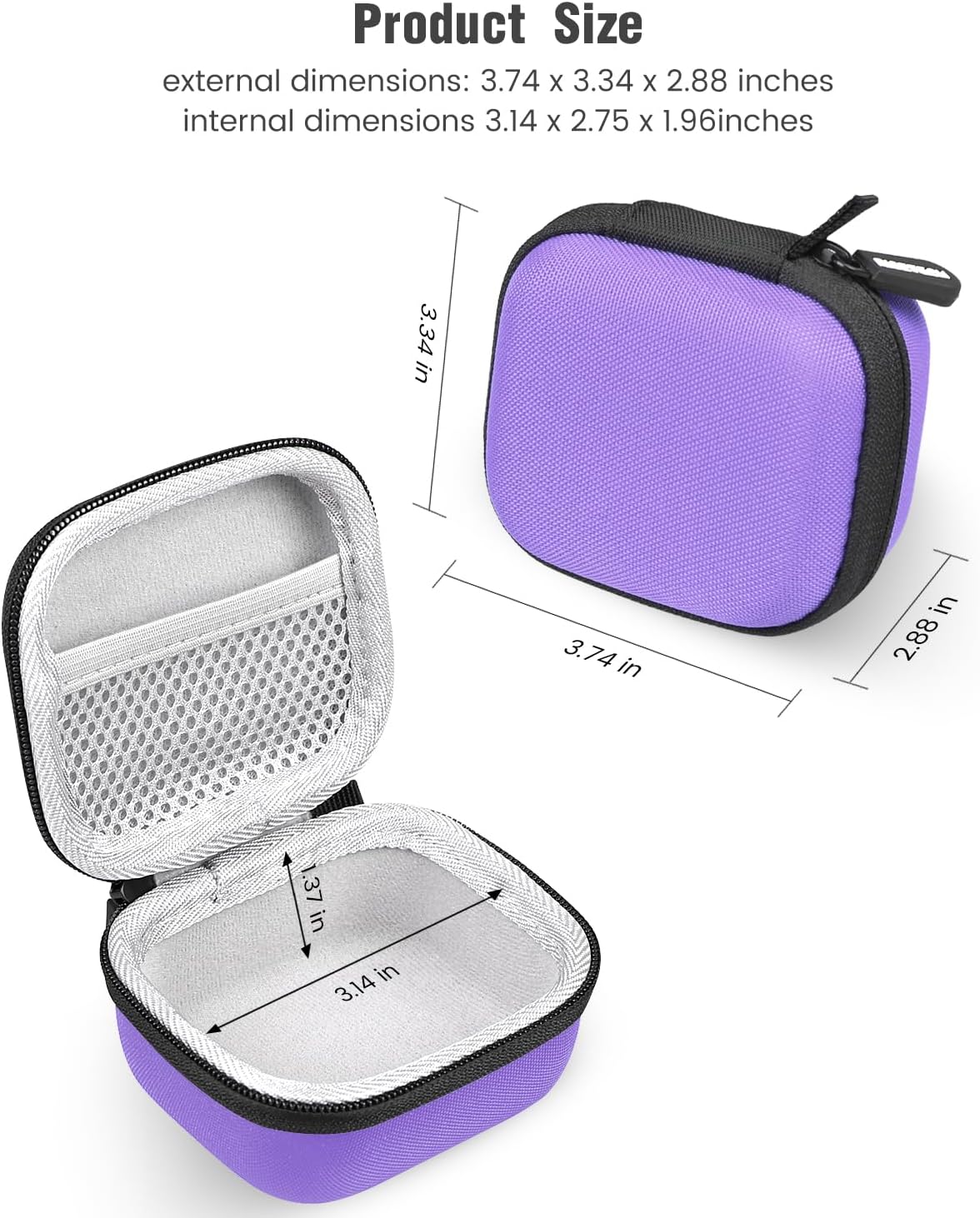 Earbud Case Compatible with Beats Powerbeats Pro 2 Wireless Bluetooth Earbuds, Portable Travel Hard Shell Earphone Case - with Clip (Purple) - Image 5