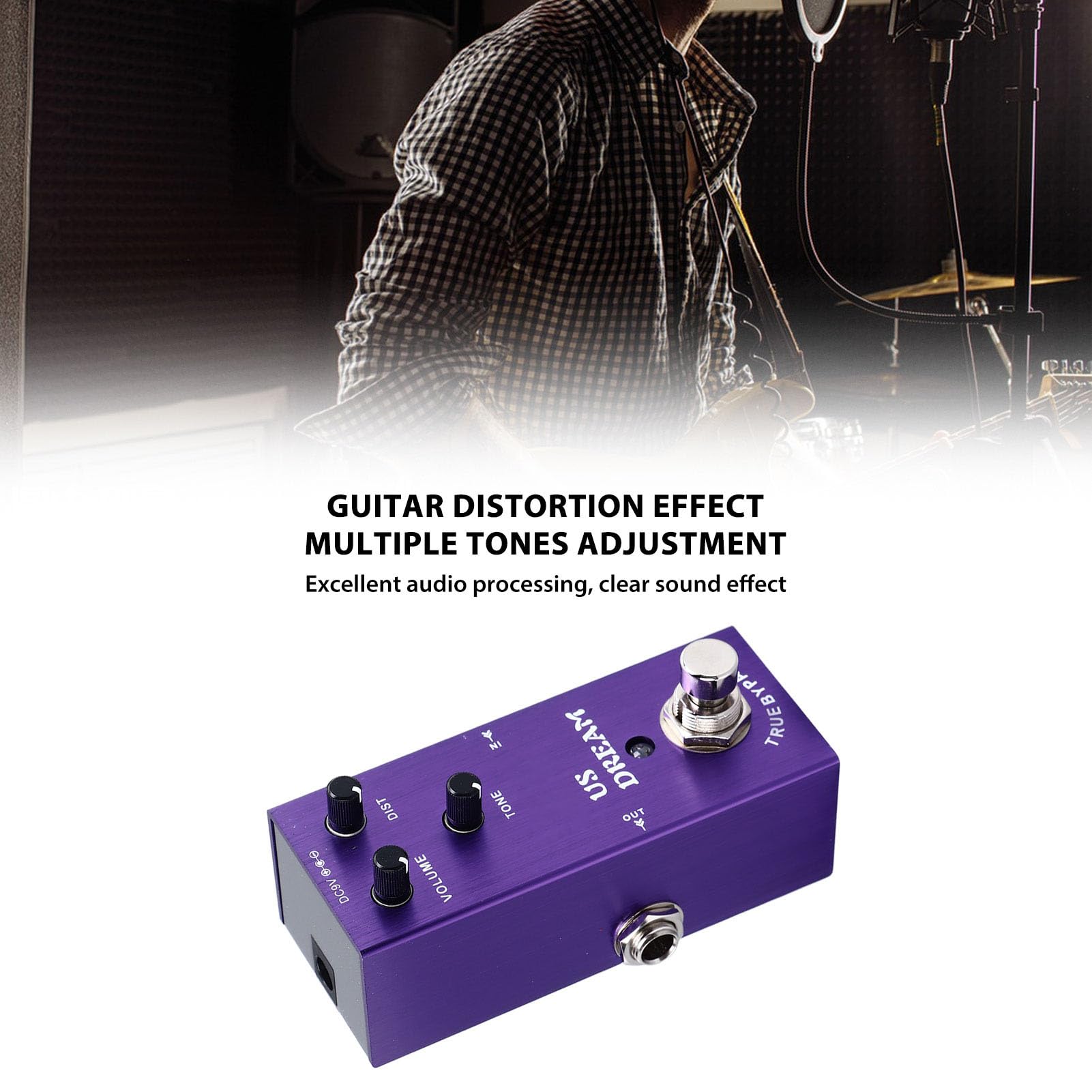 Pédale de loop True Bypass, Keenso Double boucle pour guitare, Effets multiples, Distorsion, Taille compacte, Violet, Idéal pour musiciens, Améliore le son en direct