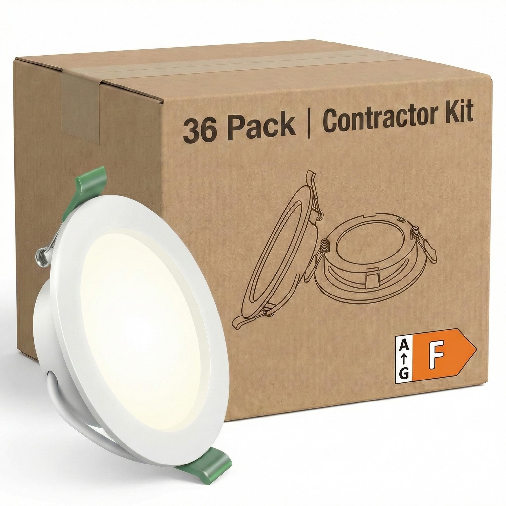 Yiahin 36er Set LED Einbaustrahler 4W - 4000K Neutralweiß - Ultra Flach 28mm Einbautiefe - Bohrloch Ø75-80mm - 339lm - Flimmerfrei & Nicht Dimmbar - Rostfreier Kunststoff Deckenspots