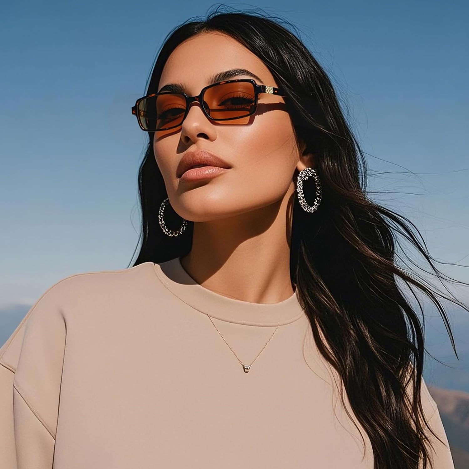 MASDUN Polarized Narrow Rectangle Sunglasses for Women Men Trendy Y2k Retro 90s Sun Glasses (3 Pack) - Image 3