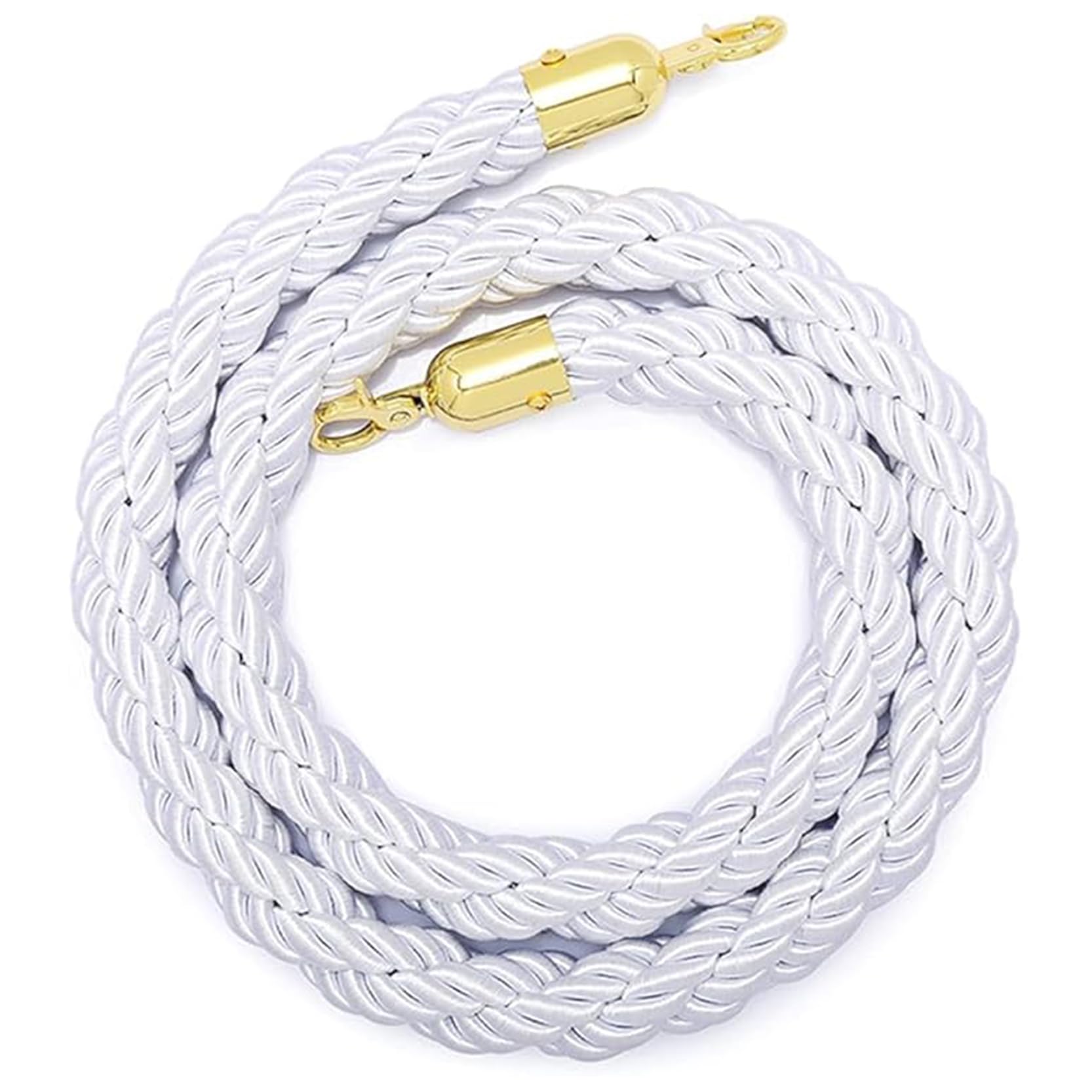 Corde de poteau rétractable haut de gamme blanche et crochets 150cm
