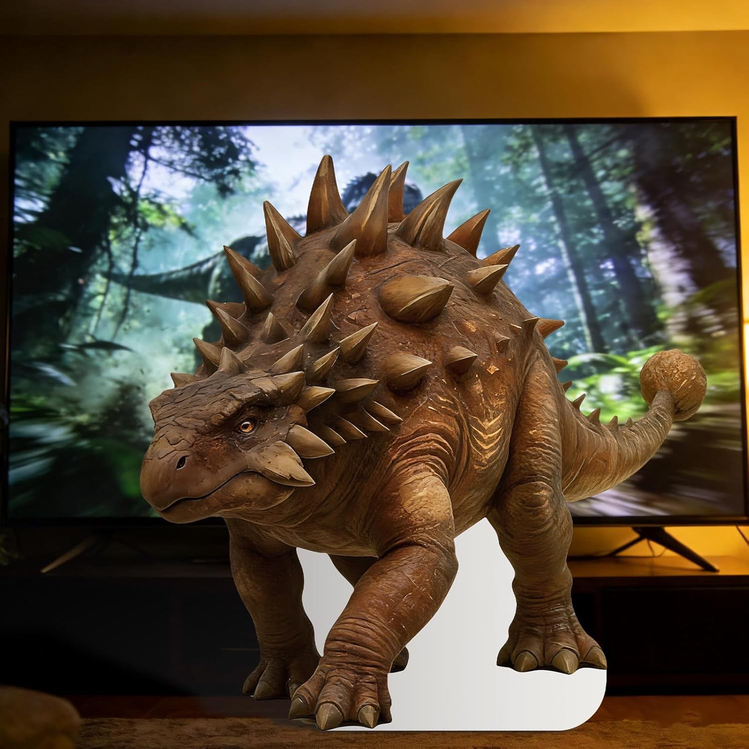 4Ft Ankylosaurus Dinosaur Cardboard Cutouts Standup, Life Size Dinosaur Photo Prop Carnotaurus Standee for Party Decorations, Stage Backdrop, Dino Themed Birthday Decor