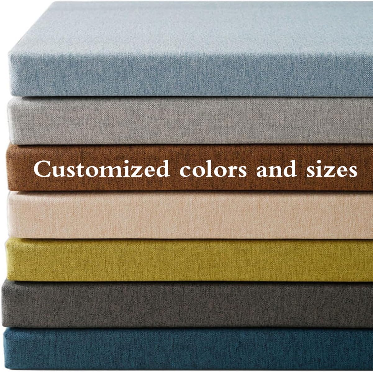 Coussin de banc de taille personnalisée en lin premium et mousse dense
