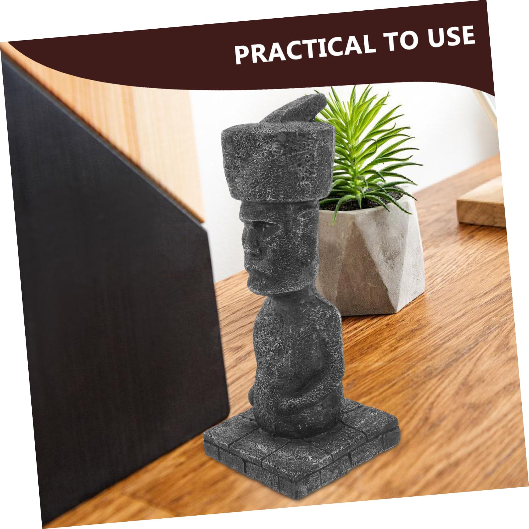 Statua Moai in Resina per Acquario, Effetto Roccia Realistico, Decorazione Paesaggistica Antica per Ufficio e Vasca,
