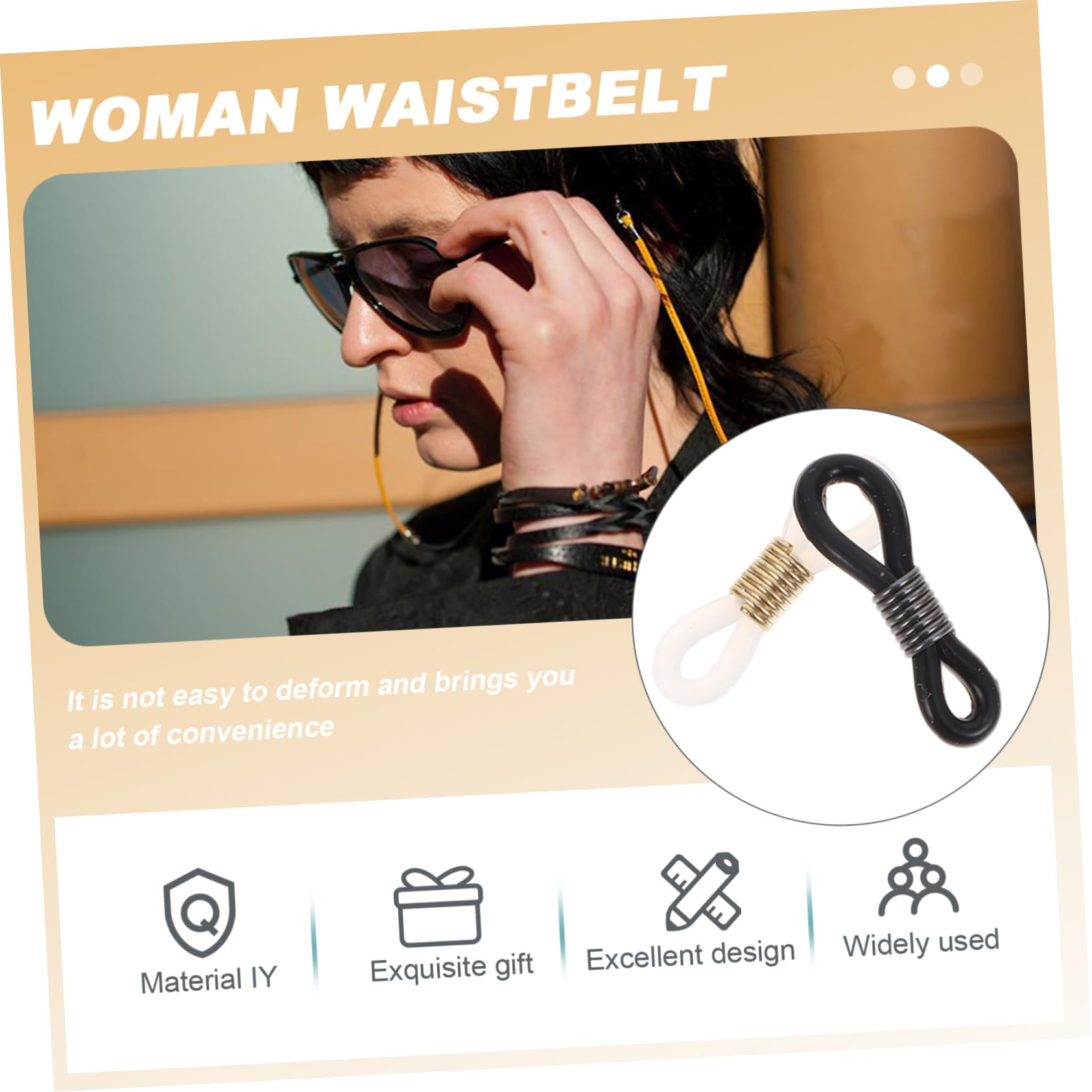 Ipetboom Supports de Chaîne pour Lunettes Antidérapants 20 Pièces Réglables