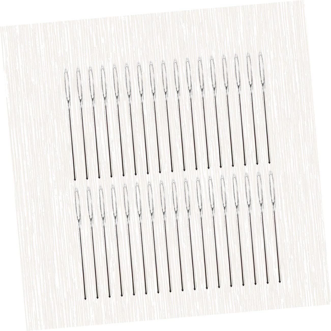 STOBOK 100pcs Blunt Steel Large Eye Needles for Leather Sewing and Craft Projects Easy Threading Blunt Needles for Knitting Embroidery and DIY Crafts
