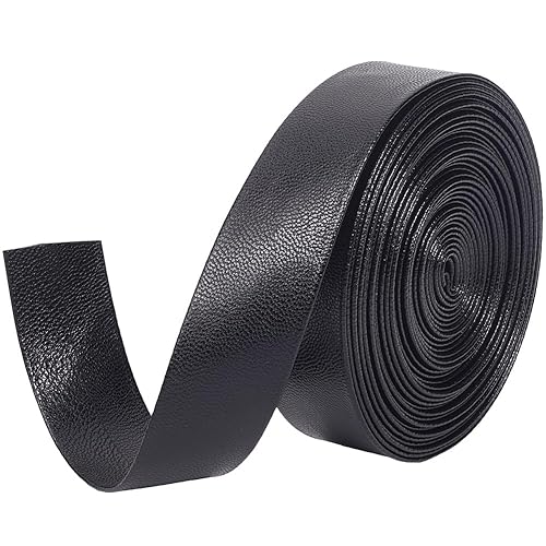 GORGECRAFT Black Faux Leather Straps 5m x 25mm Leather Trimming