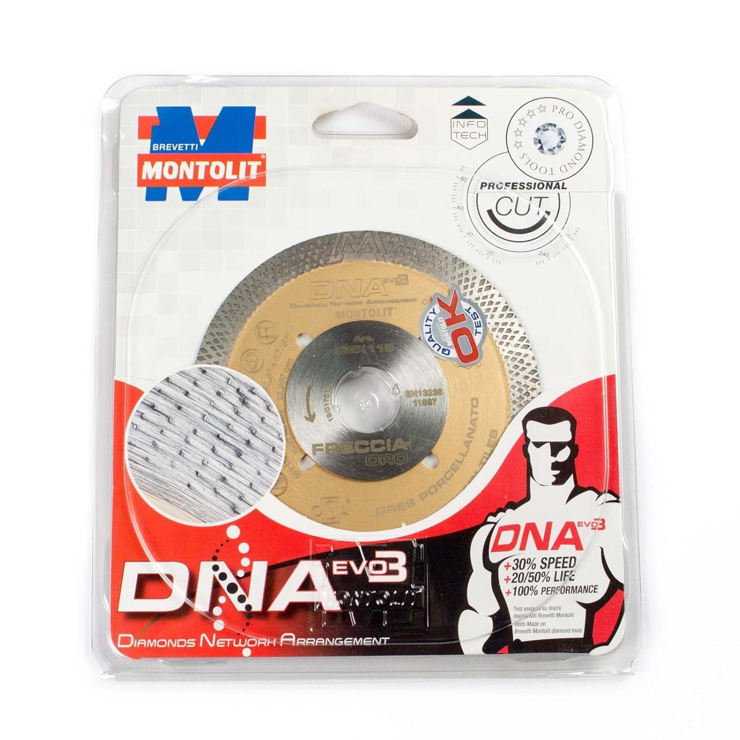 Montolit Gold Line DNA CGX “Freccia Oro” Porcelain Tile Blade (4.5" Blade)