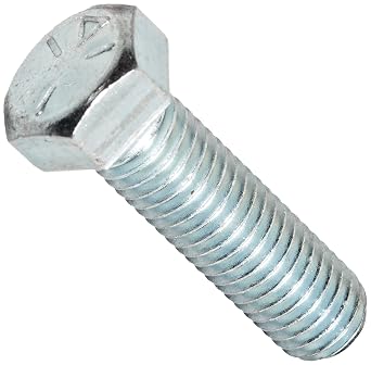 Steel Hex Bolt, Grade 5, Zinc Plated Finish, Hex Head, External Hex Drive, Meets ASME B18.2.1/SAE J429, 1" Length, Fully Threaded, 1/4"-20 UNC Threads, Imported Pack of 100