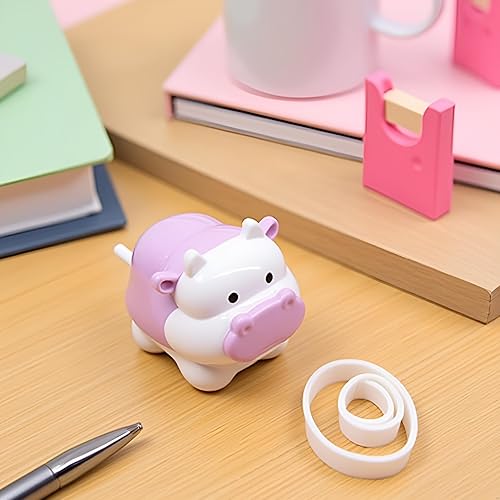 1 sacapuntas de color aleatorio con diseño de ganado, buey kawaii, sacapuntas de lápices para niñas, artículos de papelería, suministros de oficina,