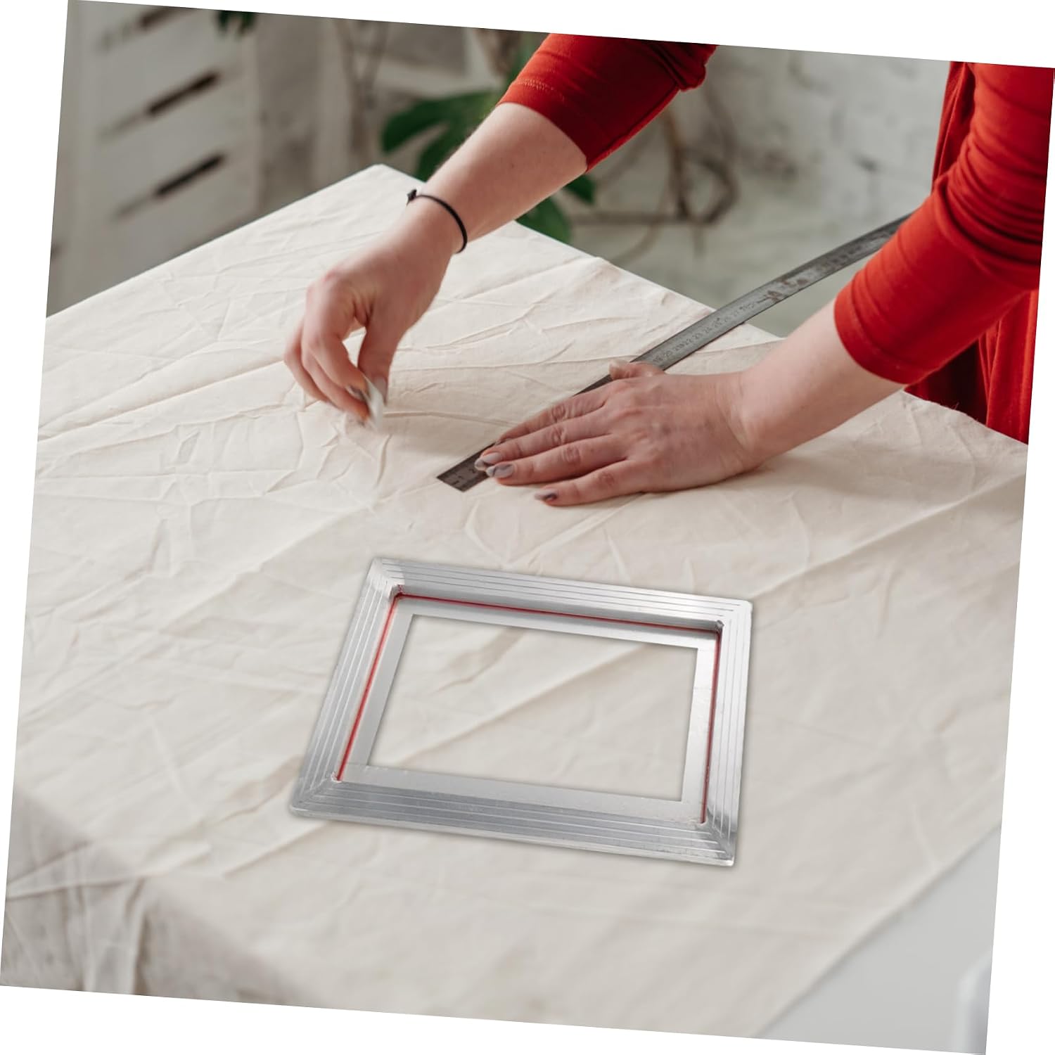 Uonlytech Aluminum Alloy Screen Printing Frame 20x30cm Reusable Screen Frame for Beginners Mesh for T-Shirts and Crafts