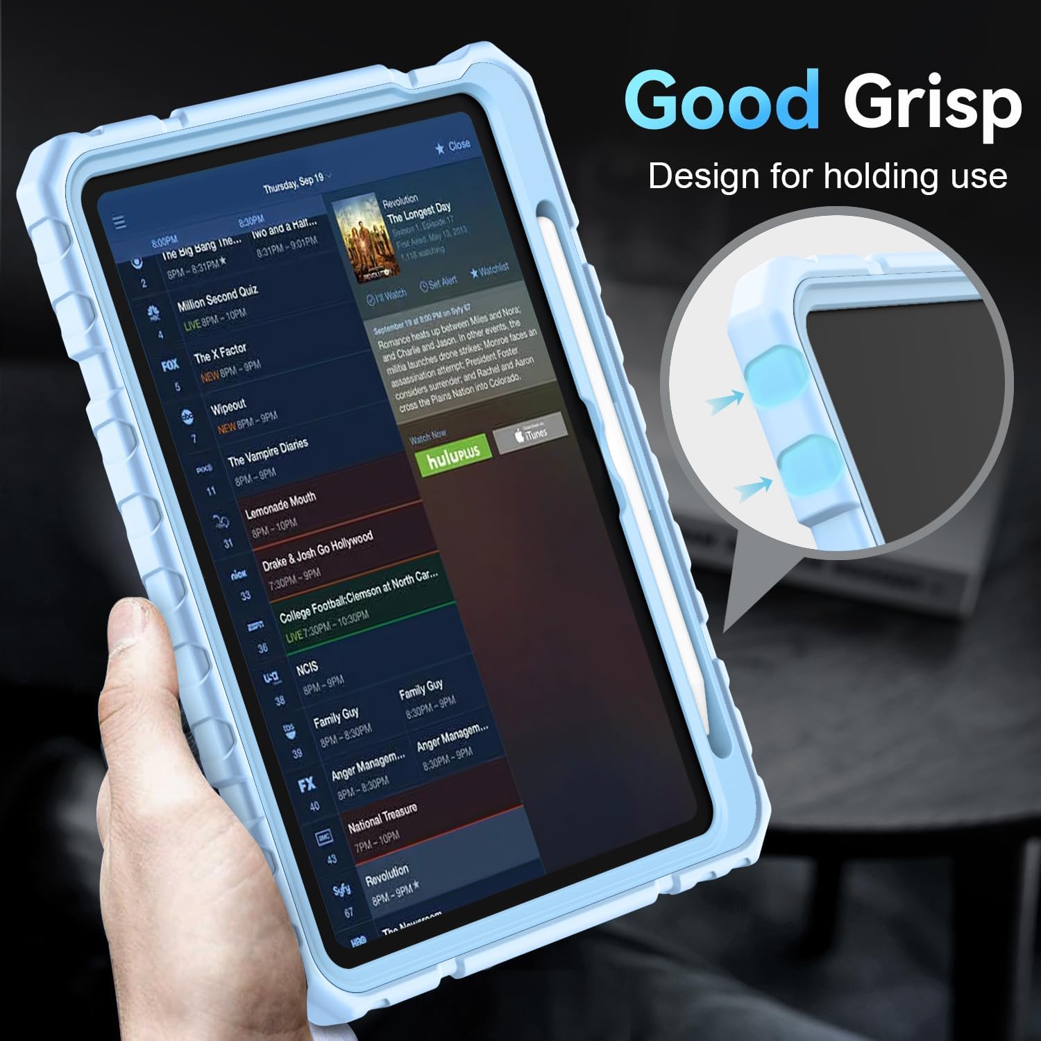 Grifobes for iPad A16 Case 11th Generation 11 inch 2025 / iPad 10th Generation Case 10.9 inch 2022, Heavy Duty Military Grade Shockproof Cover with Pencil Holder for i Pad 11/10 Gen (Sky Blue)