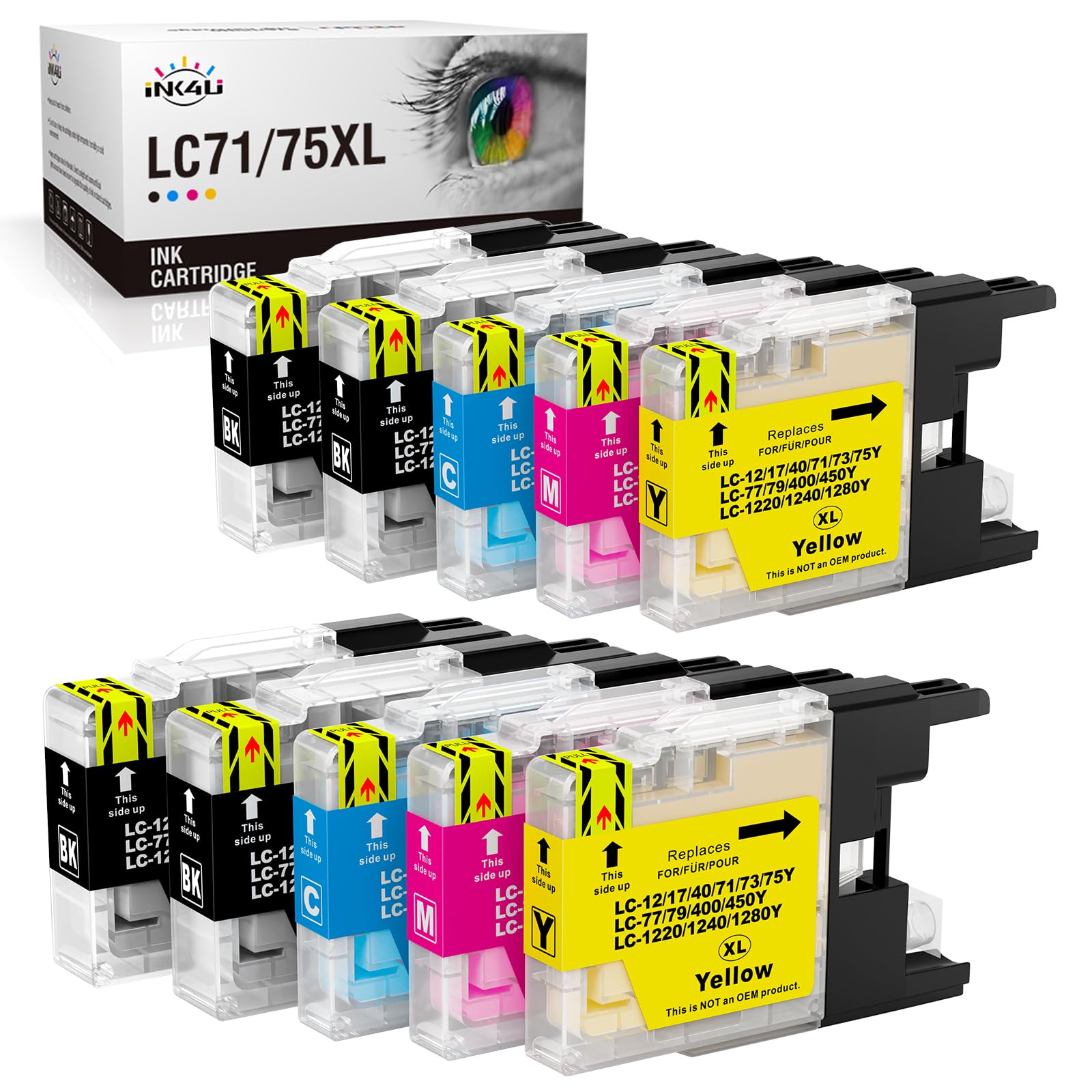 Amazon.com: INK4U LC71 LC75 10-Pack Compatible Ink Cartridge