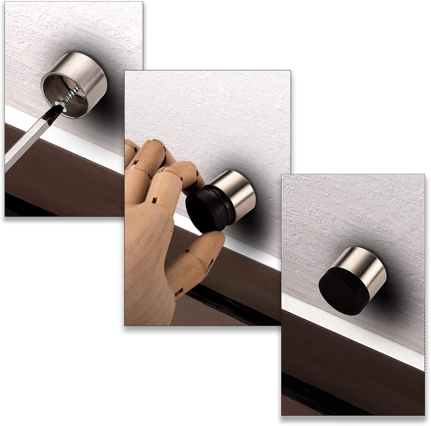 SO-TECH® Door Stop TOPPER real Stainless Steel Ø 30 mm Wall Distance 30 mm Wall Door Stop - Image 5