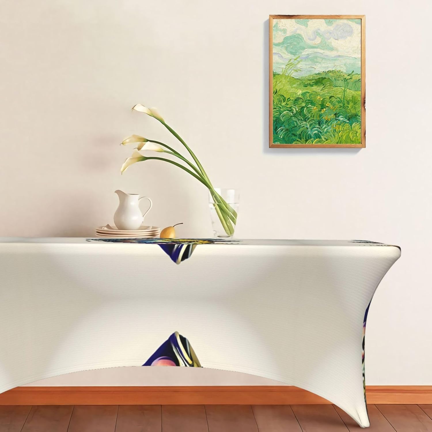 Fly Yellow Fish Print Table Cover Rectangular Tablecloth for 6-Foot Tables for Wedding Banquets Outdoor