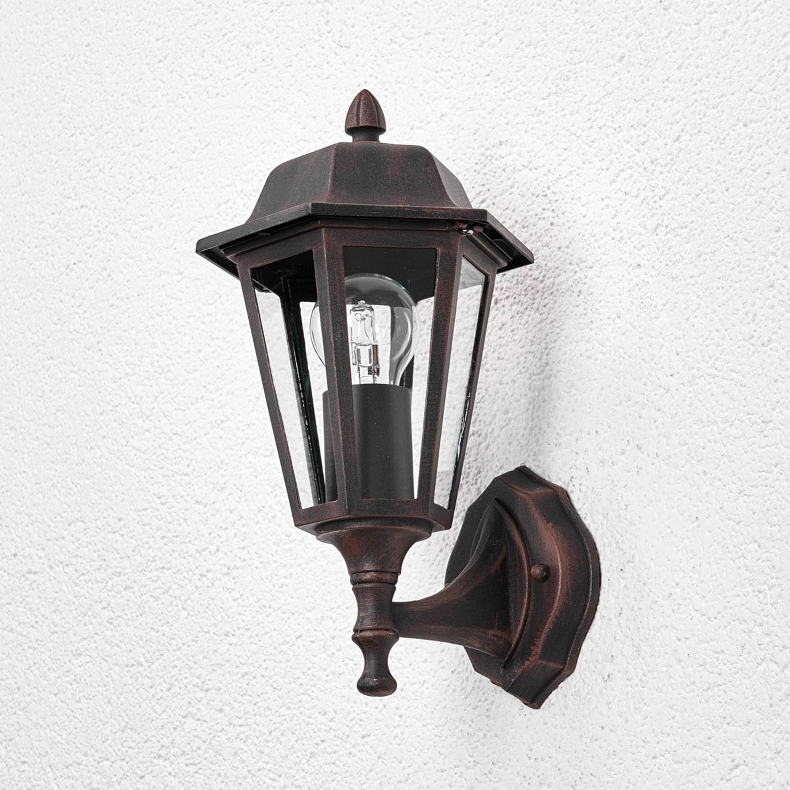 Houten aluminium naturel landelijke buitenlamp Globo Candela