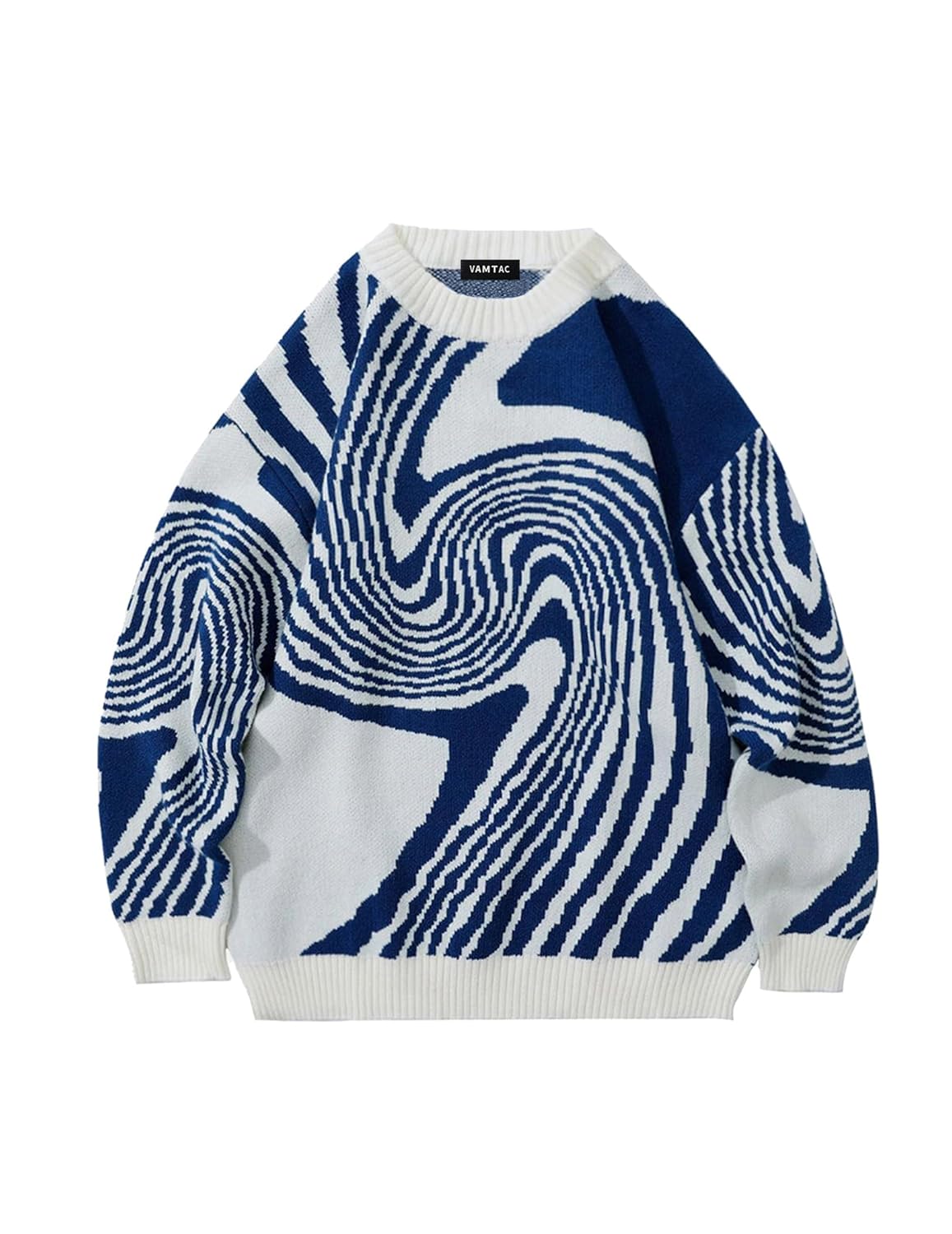 Vamtac Mens Oversized Sweater Vintage Graphic Pullover Crewneck Knit Jumper Y2K Unisex Streetwear 2025 Fall Tops