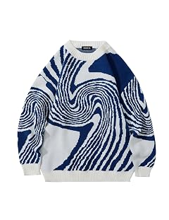 Vamtac Mens Oversized Sweater Vintage Graphic Pullover Crewneck Knit Jumper Y2K Unisex Streetwear 2025 Fall Tops