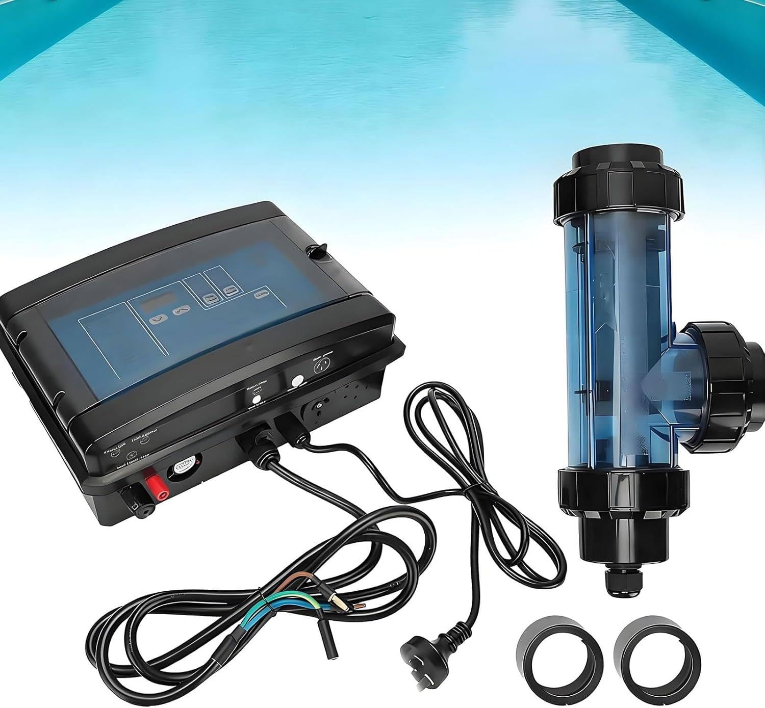 WYBYYDS Automatic Cleaning Salt Water Chlorine Generator, Pool Salt Chlorinator Water Temperature Protection (10-40°C), 8g/12g/16g/20g for Hot Tub & Spa 30g75m³
