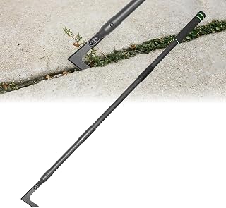 Pragmatist 43.7 Inch Adjustable Crack Weeder, Long Handle Crevice Weed Puller, Anti-Rust Steel Manual Weeding Tool with Soft Foam Grip for Sidewalk Paver Wall Deck Lawn Yard Gaps