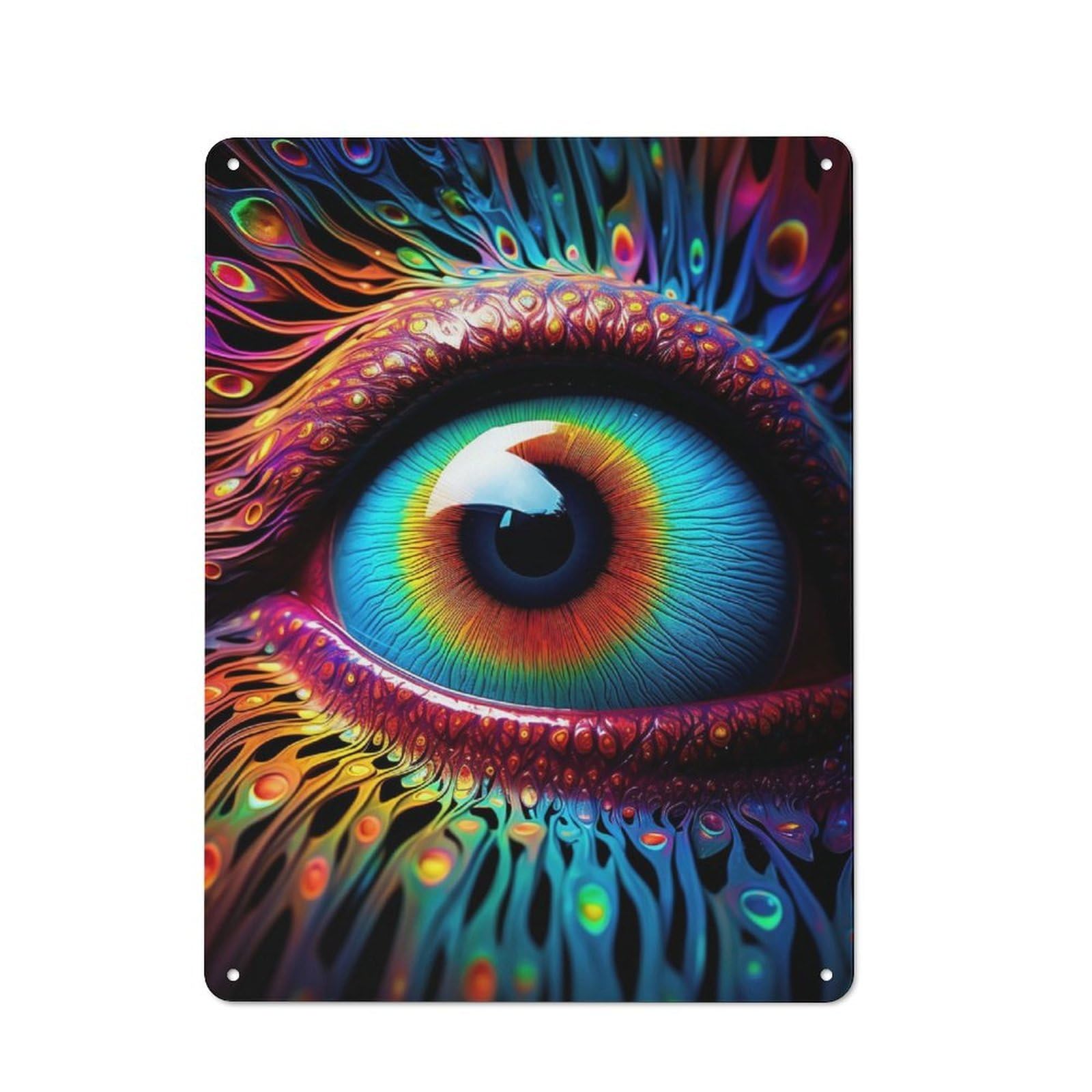 Junmoney Human Eye Metal Sign 40X30cm With For Pub Or Café, Retro Decor, For Cooler-Month Interiors With Retro Character