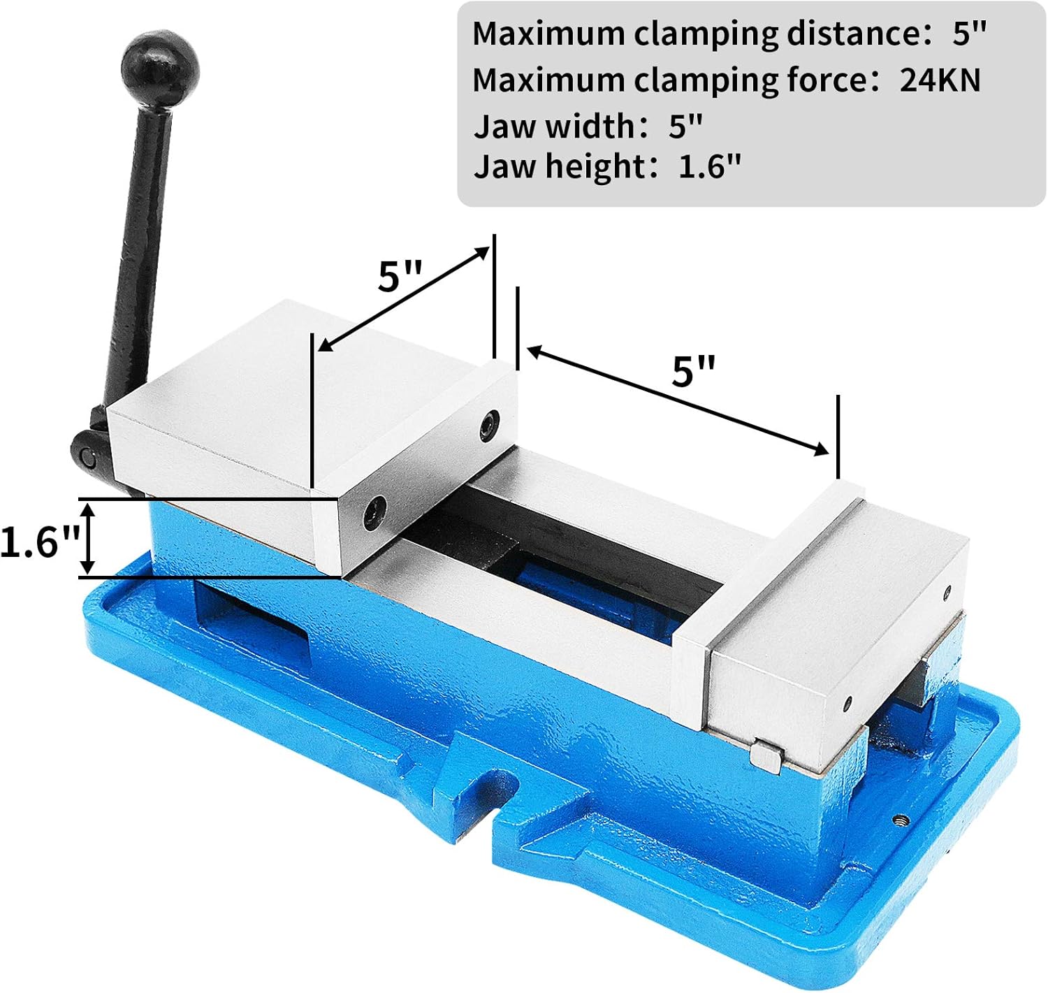 Gеt Dіѕсоunt 70% Prісе 5 Inch Milling Vise,Precision Mill Vise Powerful Clamerful Force ,Heavy Duty Milling Machine Vise Steel Jaw Material,Lockdown Clamping Vice ACCU Without Base