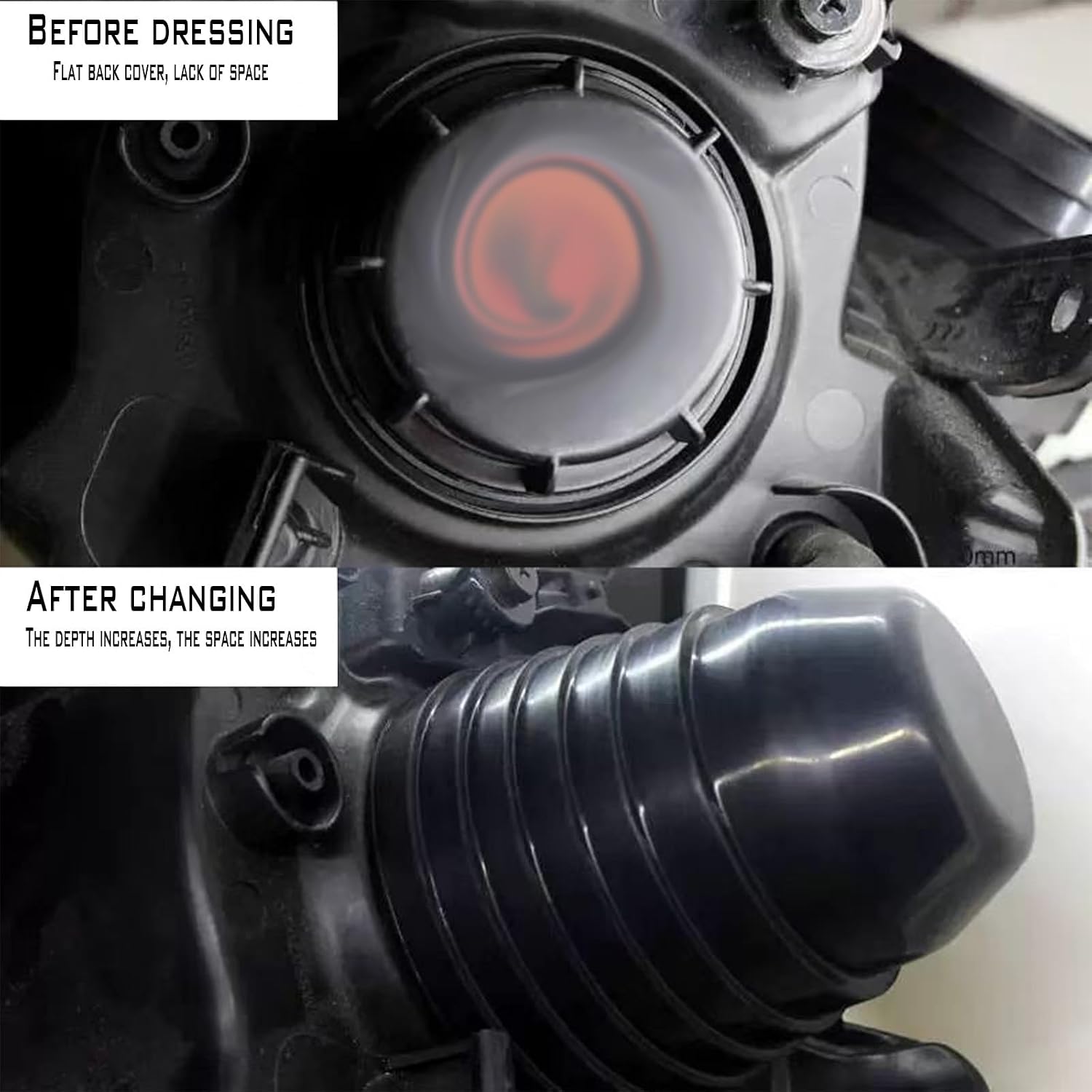 1 Pack 2 Pcs Led Headlight Dust Cove, Car Forward Light Dust Cover, Headlight Covers Fits for Most Cars,SUV,Trucks,2.75 Inches-3.93 Inch Adjustable Size Bulb Cover for Cars