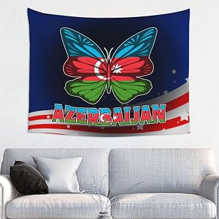 QFZ Butterfly Azerbaijan Azerbaijani Flag Durable Versatile 29x37in Tapestry Charm