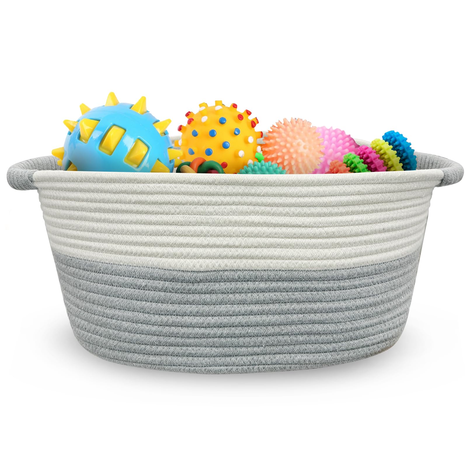 Apatal Cotton Rope Dog Toy Basket with Handle Puppy Toys