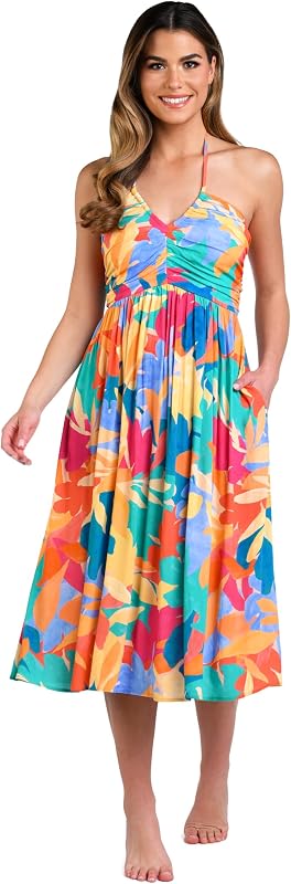 La Blanca Womens Midi Dress Swimsuit Cover Up