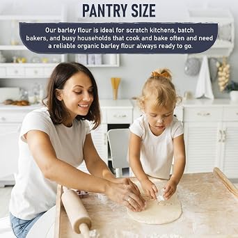 Great River Milling Organic Barley Flour | Unbleached, Unbromated, Non-GMO, Kosher | High Fiber, Nutty Flavor Perfect for Breads, Pancakes, More | 5 Lb