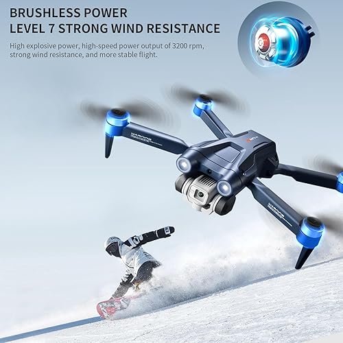 Miniatura 2 de 3T6B Dron con cámara HD 4K, RC plegable FPV WiFi Live Transmission Dron, 360 Obstáculo Evitar Obstáculos, Motor sin Escobillas, Modo sin cabeza,