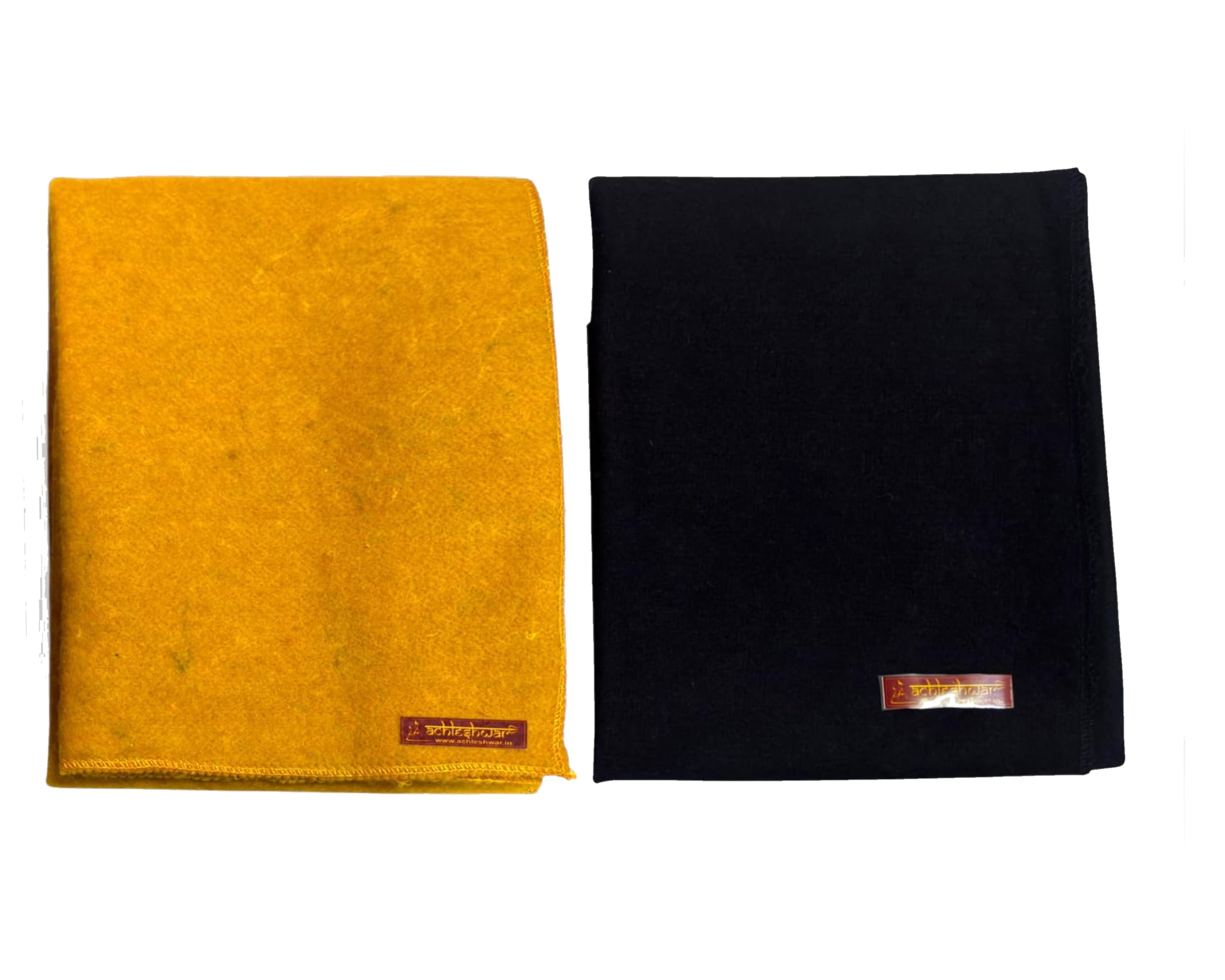 Achleshwar Combo of Premium Yellow and Black Woolen Aasan - Completely Handcrafted Perfect Mat for Meditation & Prayers - Soft, Comfortable (Size 23 x 30 Inch)-image-19