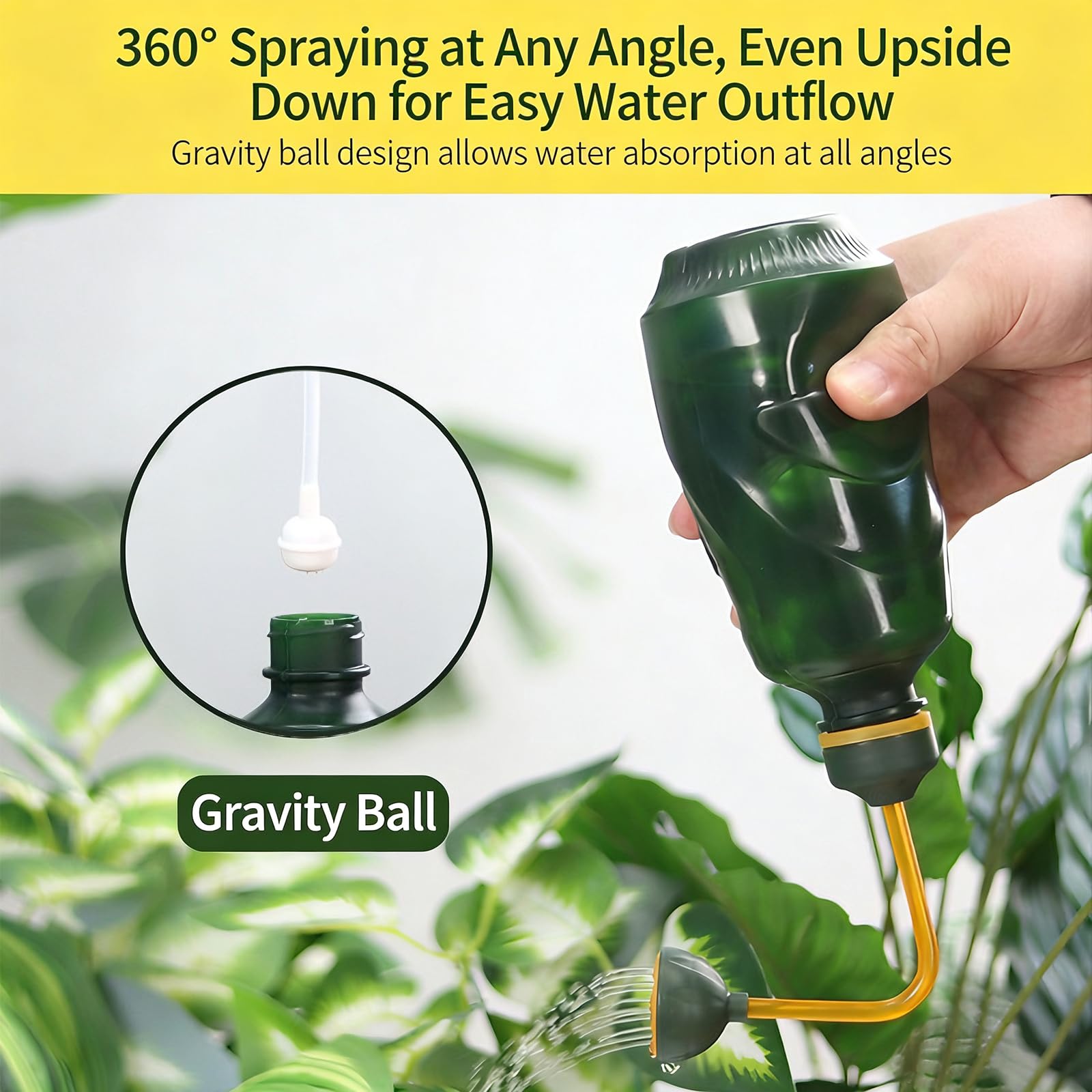 Regadera Pequeña de Jardín 450ML Pulverizador de Plantas 2 en 1,Fumigador para Interior y Exterior,con Cabezal 360°(Rosa)
