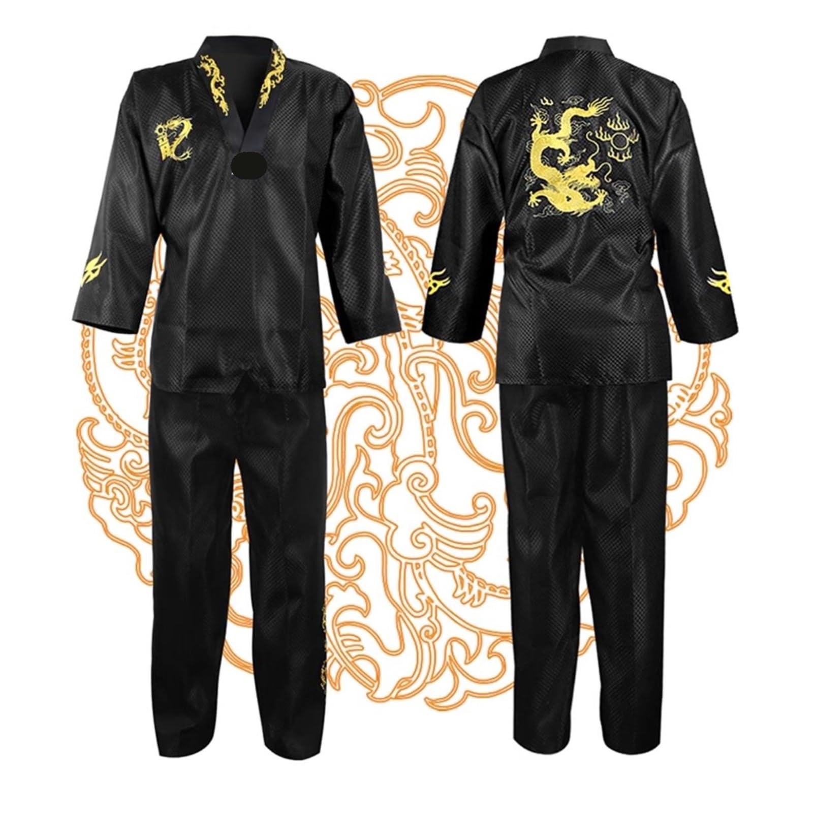 Kimono da Karate Uniforme da Taekwondo Nera for Uomo e Donna, dobok da Taekwondo in Cotone(S 140)