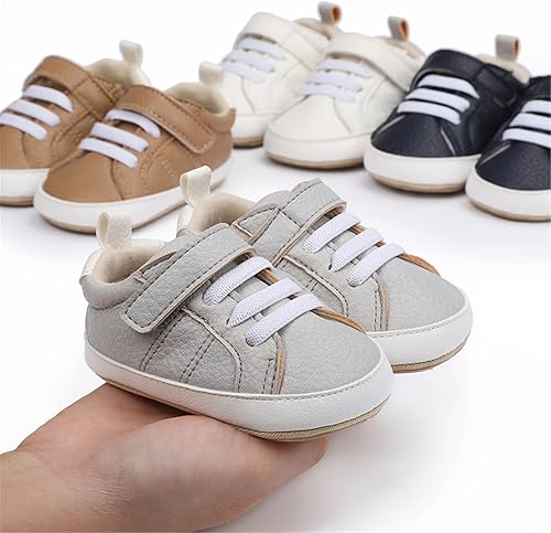 Miniatura 4 de Tenis de tobillo alto unisex para bebés, niños y niñas, suela de goma suave, zapatos de cuna para niños pequeños